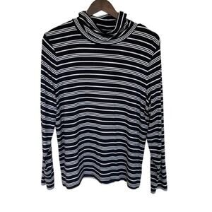 Talbots Petite Thermawarmth Black and White Turtleneck - XL Petite